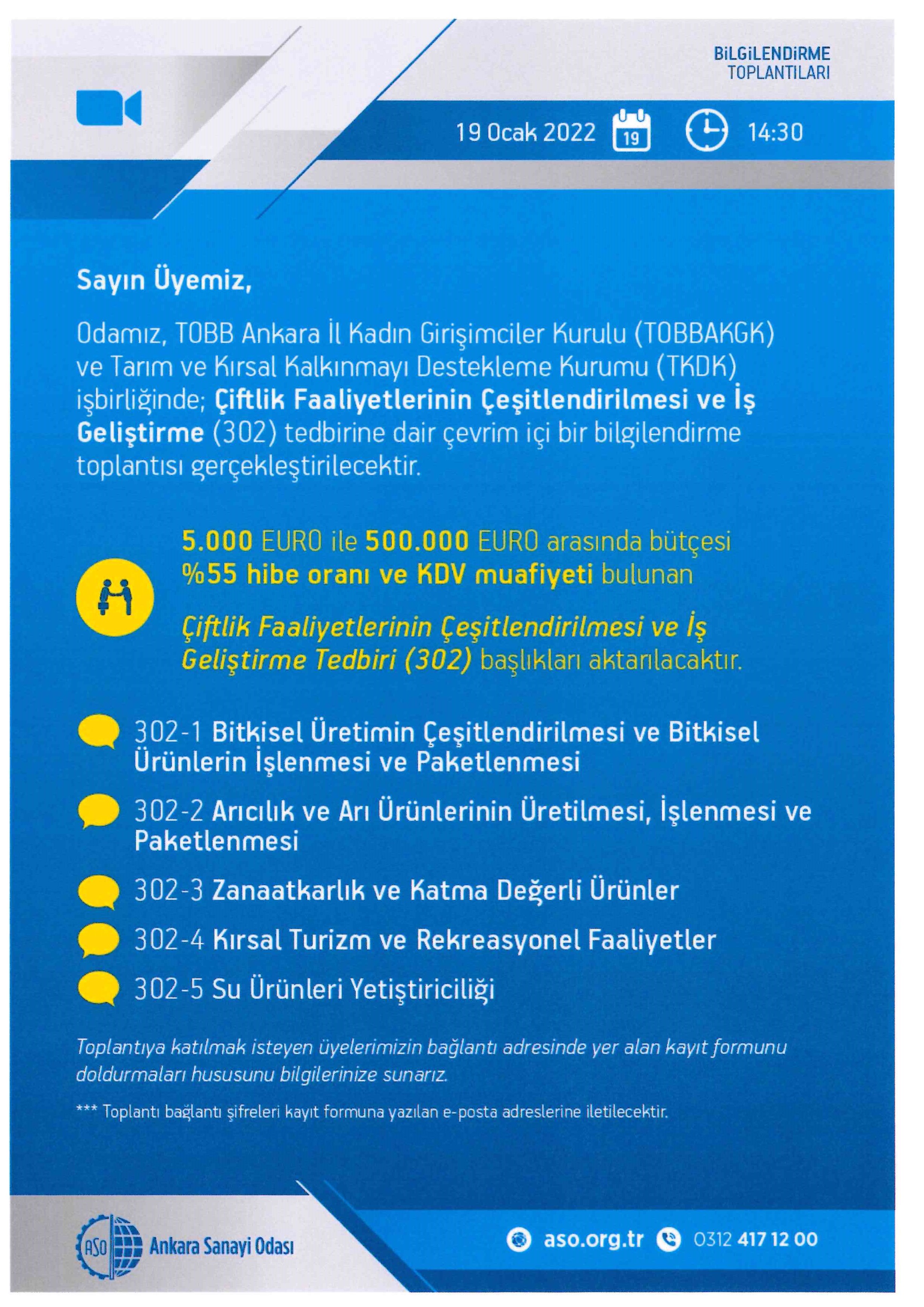 TKDK-ÇİFTLİK FAALİYETLERİNİN ÇEŞİTLEDİRİLMESİ VE İŞ GELİŞTİRME TEDBİRİ BİLGİLENDİRME TOPLANTISI